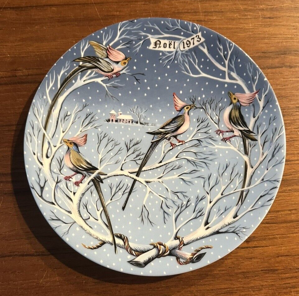 Haviland 12 Days of Christmas Series Plate #4 Coly Birds 1973